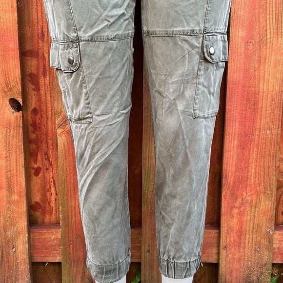 Green Cargo Jogger Pants Pocket Size S/P - Picture 6 of 11